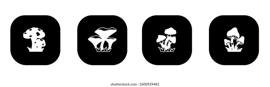 Mushroom icon in flat. Mushroom icon design. Stock vector.