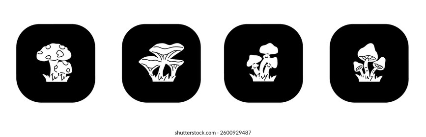 Mushroom icon in flat. Mushroom icon design. Stock vector.