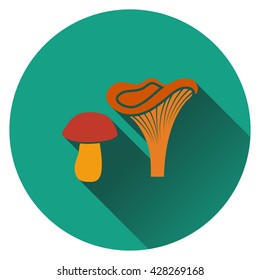 Mushroom  icon. Flat design. Vector illustration.