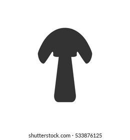 Mushroom icon flat. Illustration isolated on white background. Vector grey sign symbol