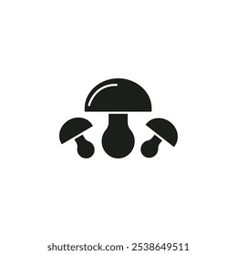 Mushroom icon flat line symbol set.