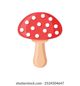 Mushroom icon in flat style. Boletus vector illustration on isolated background. Nature food sign business concept.