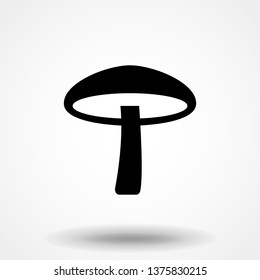 Mushroom icon. Flat vector illustration in black on white background. EPS 10