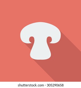 Mushroom icon. Flat vector related icon with long shadow for web and mobile applications. It can be used as - logo, pictogram, icon, infographic element. Vector Illustration.