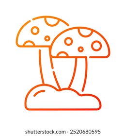 Mushroom icon. mushroom, fungi, fungus, muscaria, amanita, nature, autumn, forest. Vector icon illustration