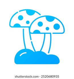 Mushroom icon. mushroom, fungi, fungus, muscaria, amanita, nature, autumn, forest. Vector icon illustration