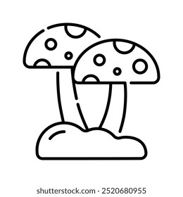 Mushroom icon. mushroom, fungi, fungus, muscaria, amanita, nature, autumn, forest. Vector icon illustration