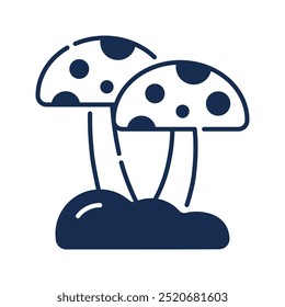 Mushroom icon. mushroom, fungi, fungus, muscaria, amanita, nature, autumn, forest. Vector icon illustration