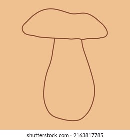 Mushroom icon. Hand drawn sketch. Doodle mushroom background.