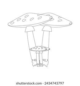 Mushroom icon illustration . Cartoon vector mushrooms clipart. Vector isolated on background. EPS 10