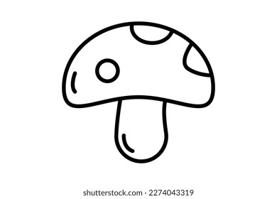  Mushroom icon illustration. icon related to food. outline icon style. Simple vector design editable