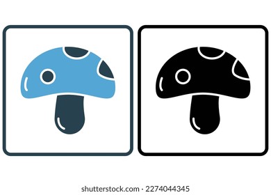  Mushroom icon illustration. icon related to food. Solid icon style. Simple vector design editable