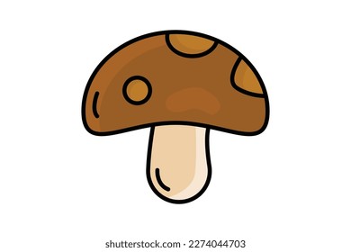 Mushroom icon illustration. icon related to food. Two tone icon style, lineal color. Simple vector design editable