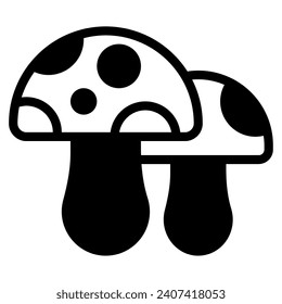 Mushroom icon illustration for uiux, web, app, infographic, etc