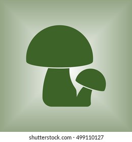 Mushroom    icon,  isolated. Flat  design.