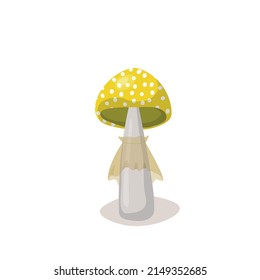 Mushroom icon isolated on white background. Cute fairy mushrooms. Template vector illustration for packaging, banner, card and other design. Food concept.