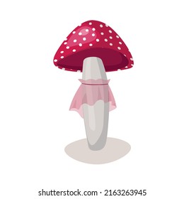 Mushroom icon isolated on white background. Cute fairy mushrooms. Template vector illustration for packaging, banner, card and other design. Food concept.
