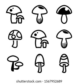 mushroom icon isolated sign symbol vector illustration - Collection of high quality black style vector icons
