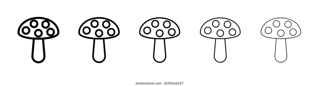 Mushroom icon isolated vector on white background set