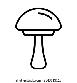 Mushroom Icon. Line Art Style Design Isolated On White Background