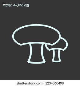 Mushroom icon line element. Vector illustration of mushroom icon line isolated on clean background for your web mobile app logo design.