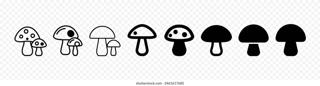 Mushroom icon, Mushroom Line icon, line icon for mushroom, Forest mushroom line icon set.