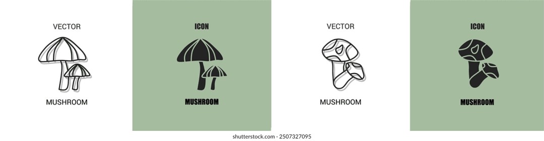 Mushroom icon line. Mushroom vector illustration.