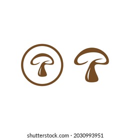 Mushroom icon logo design vector template