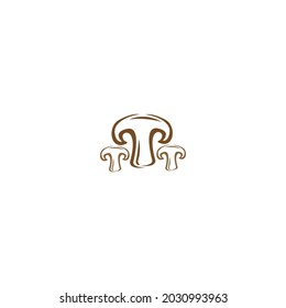 Plantilla vectorial de diseño de logotipo de icono hongos