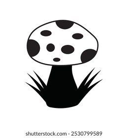 Mushroom icon or logo illustration black style silhouette icon collection Mushroom vector