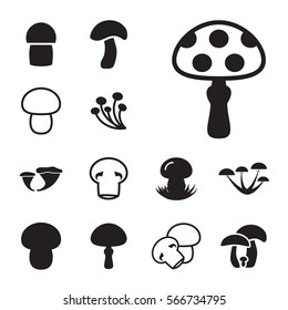 Mushroom Icon or Logo Isolated . Fungus Symbol For Eco Design