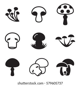 Mushroom Icon or Logo Isolated . Fungus Symbol For Eco Design