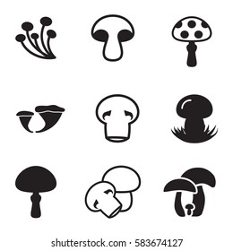 Mushroom Icon or Logo Isolated . Fungus Symbol For Eco Design