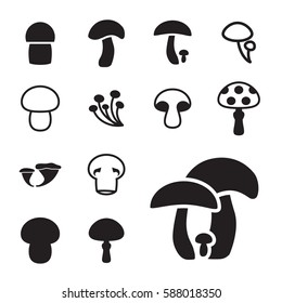 Mushroom Icon or Logo Isolated . Fungus Symbol For Eco Design