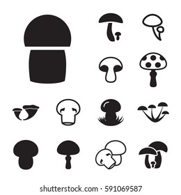 Mushroom Icon or Logo Isolated . Fungus Symbol For Eco Design