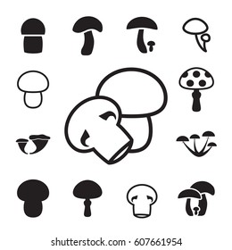 Mushroom Icon or Logo Isolated . Fungus Symbol For Eco Design
