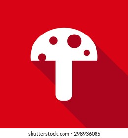 mushroom icon with a long shadow