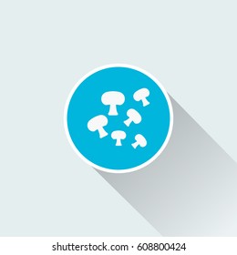 mushroom icon with long shadow