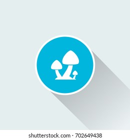 mushroom icon with long shadow