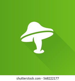 Mushroom icon in Metro user interface color style. Fungi autumn fall