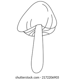 Mushroom icon on a white background. Isolated. Vector. One line