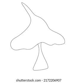 Icono de hongo sobre fondo blanco. Aislado. Vector. Una línea