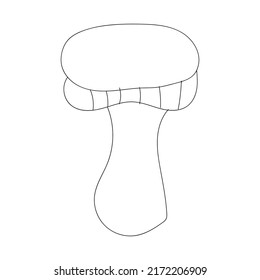 Mushroom icon on a white background. Isolated. Vector. One line