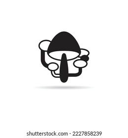 mushroom icon on white background illustration