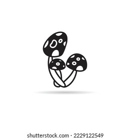 icono de hongo en la ilustración de fondo blanco
