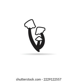 mushroom icon on white background illustration