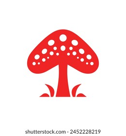 Mushroom icon on white background. Vector illustration in trendy flat style
