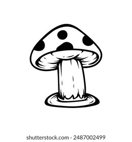 Mushroom icon on white background. Vector illustration of mushroom
