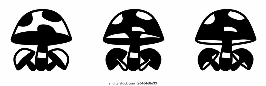 Icono de seta sobre fondo blanco. Ilustración del hongo del logotipo del Vector.