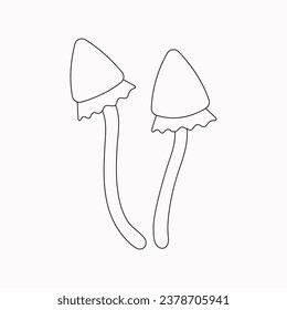 Mushroom icon outline on white background